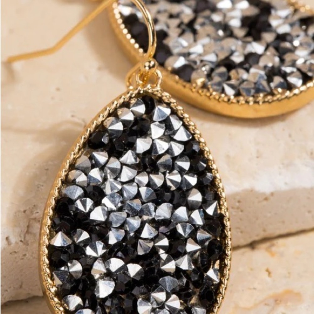 Glamorous Gold and Silver Teardrop Earrings